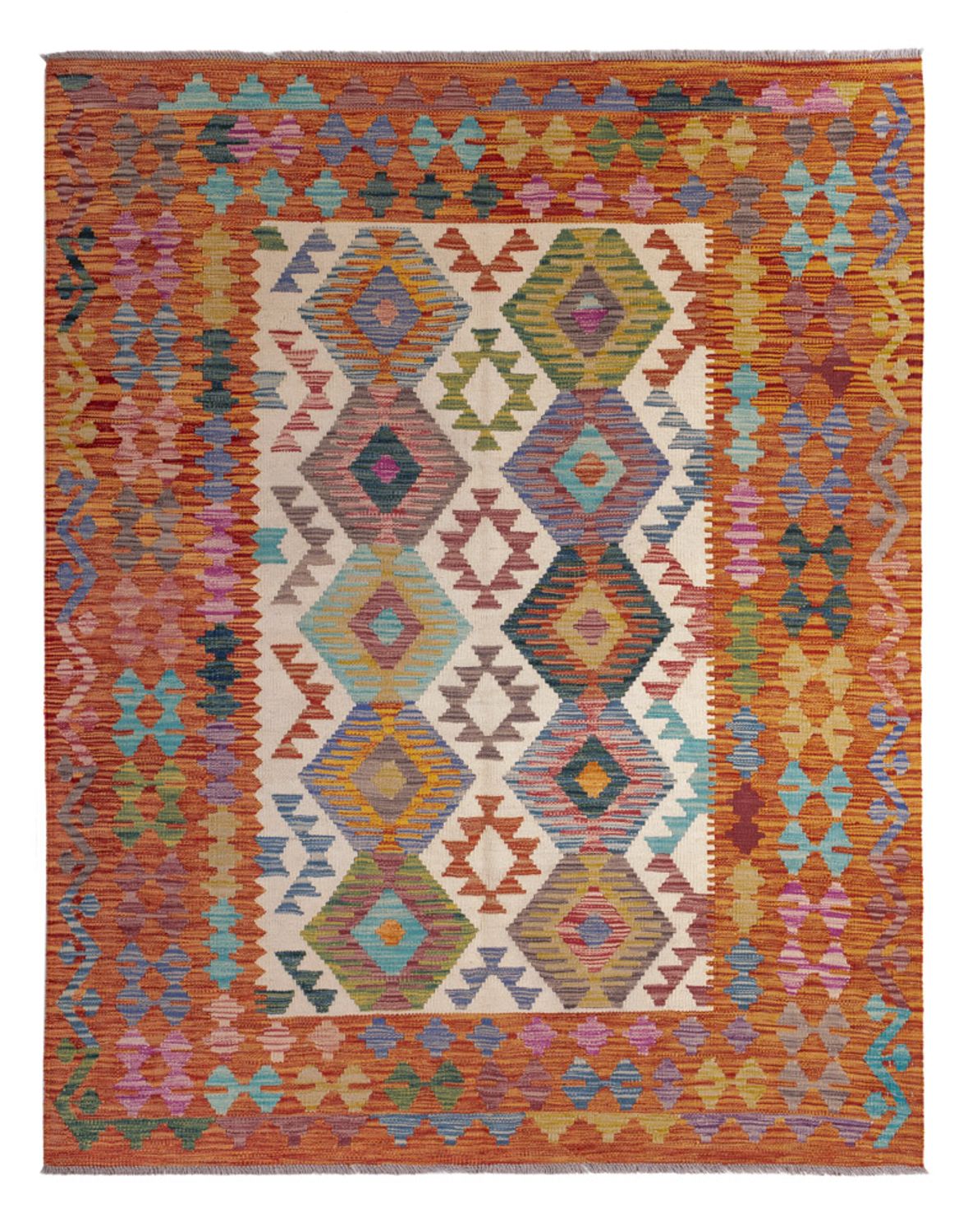 Kelim Carpet - Splash - 198 x 149 cm - flerfarvet