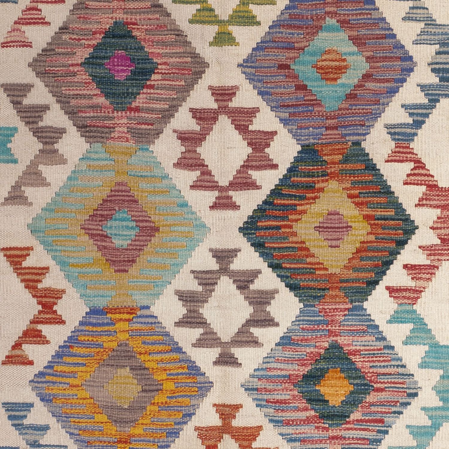 Kelim Carpet - Splash - 198 x 149 cm - flerfarvet