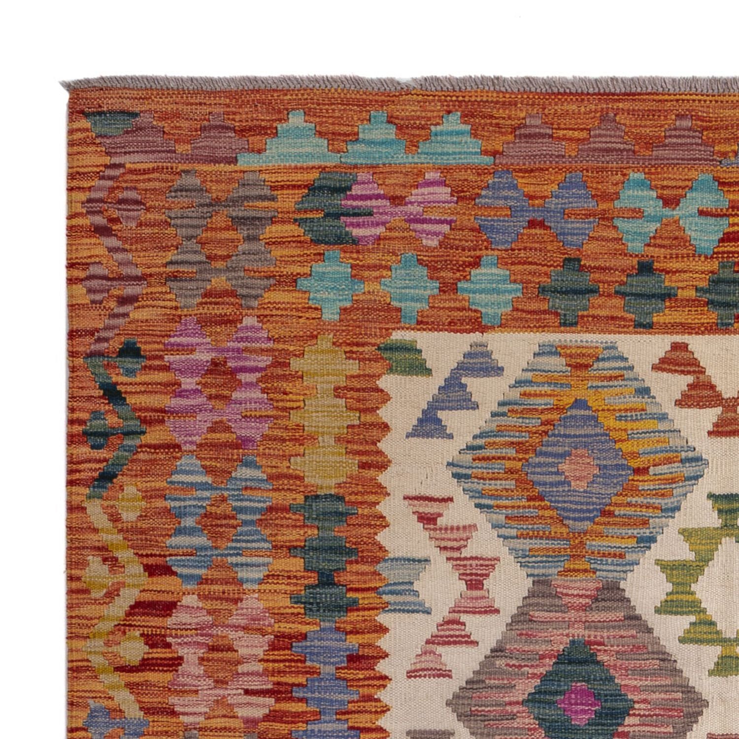Kelim Carpet - Splash - 198 x 149 cm - flerfarvet
