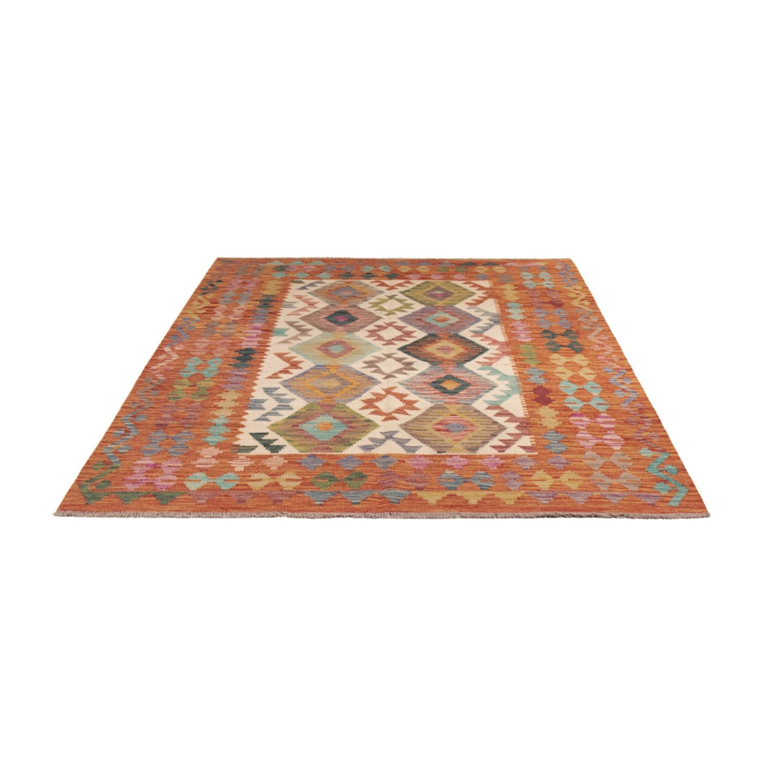 Kelim Carpet - Splash - 198 x 149 cm - flerfarvet