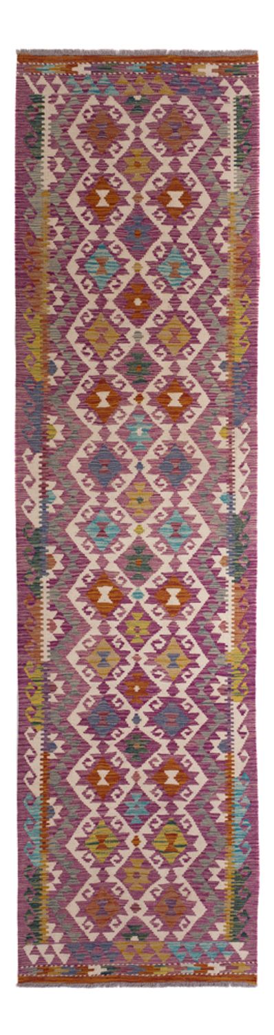 Løber Kelim Carpet - Splash - 295 x 80 cm - flerfarvet