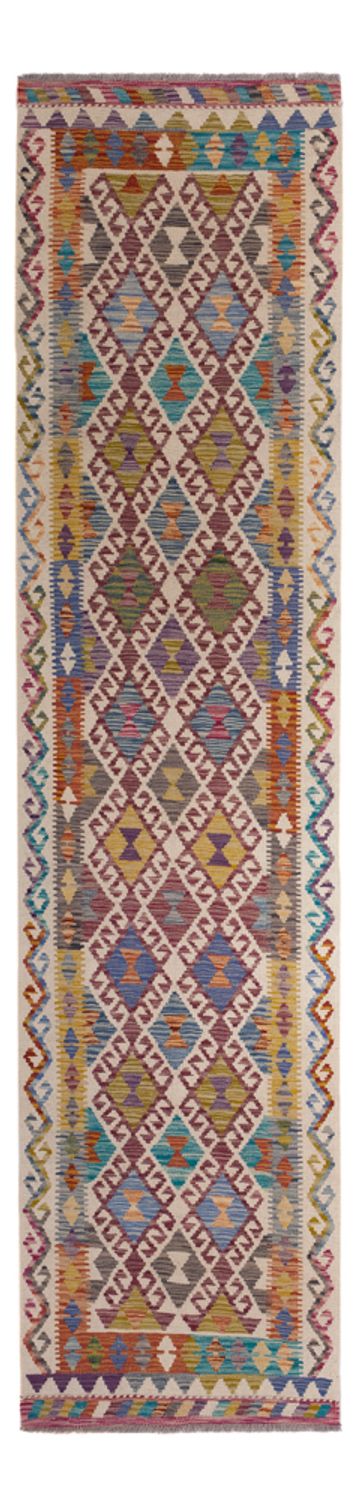 Løber Kelim Carpet - Splash - 301 x 79 cm - flerfarvet