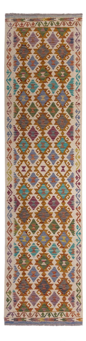 Løber Kelim Carpet - Splash - 301 x 81 cm - flerfarvet