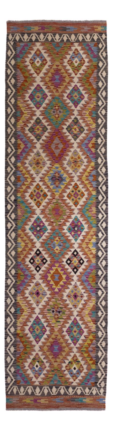 Løber Kelim Carpet - Splash - 295 x 85 cm - flerfarvet
