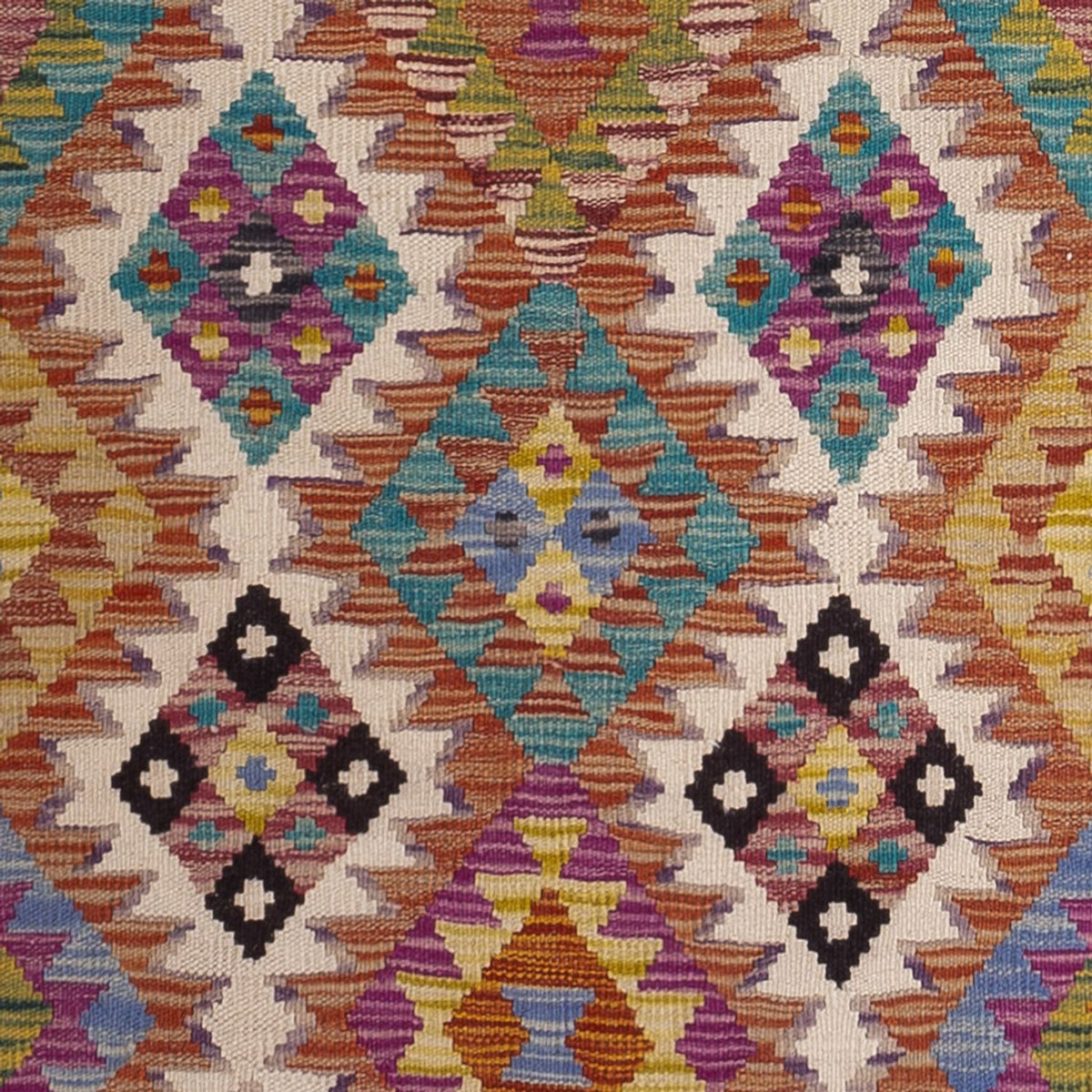 Løber Kelim Carpet - Splash - 295 x 85 cm - flerfarvet