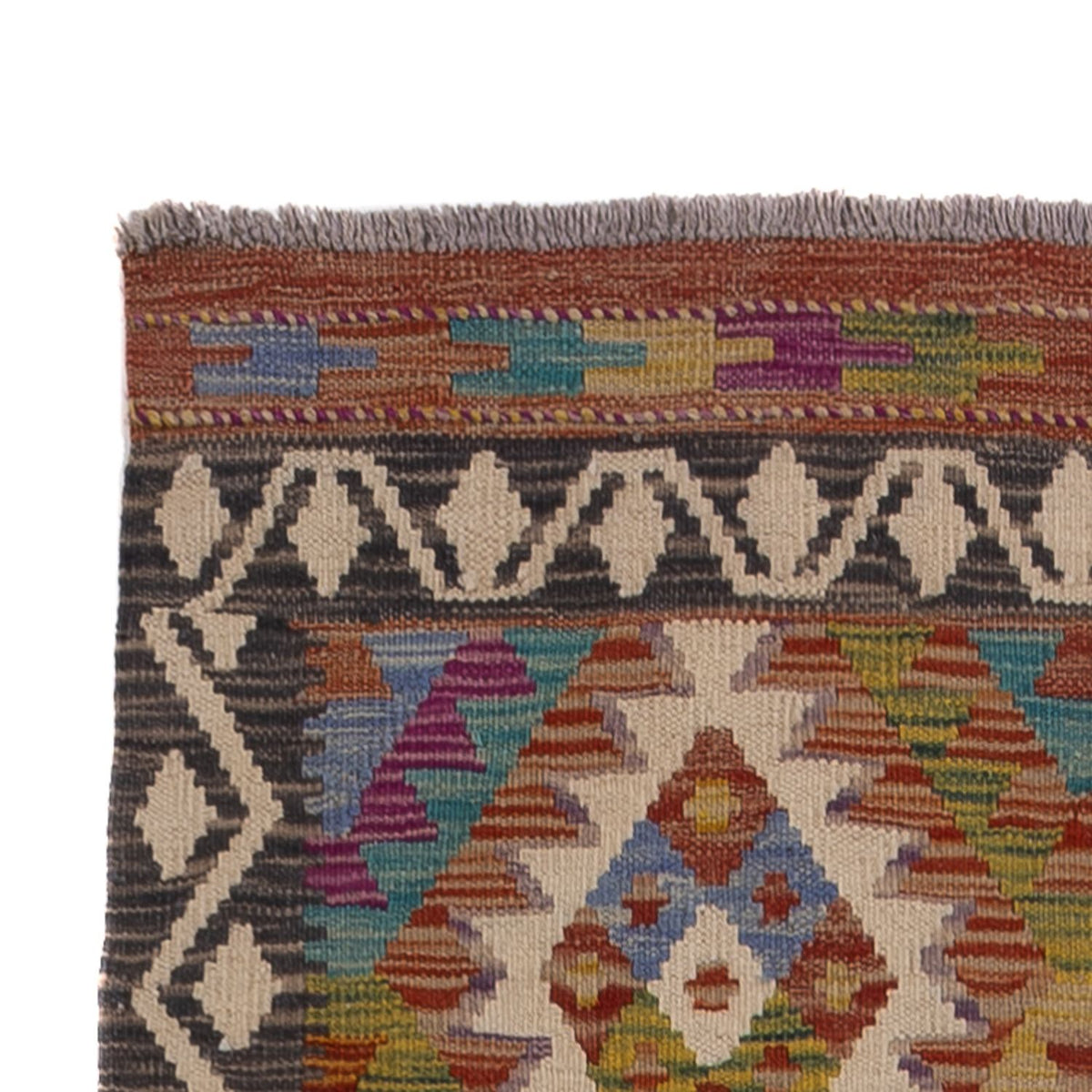 Løber Kelim Carpet - Splash - 295 x 85 cm - flerfarvet