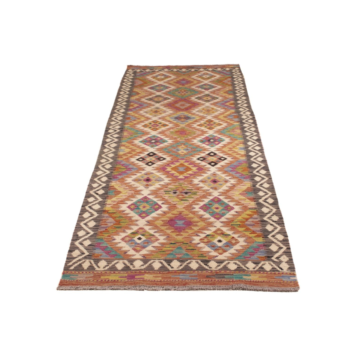 Løber Kelim Carpet - Splash - 295 x 85 cm - flerfarvet