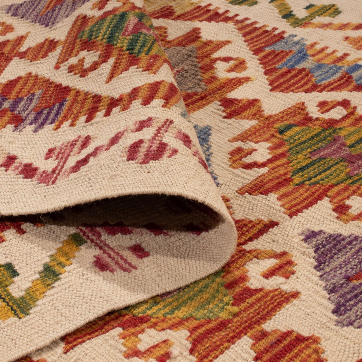 Løber Kelim Carpet - Splash - 269 x 84 cm - flerfarvet