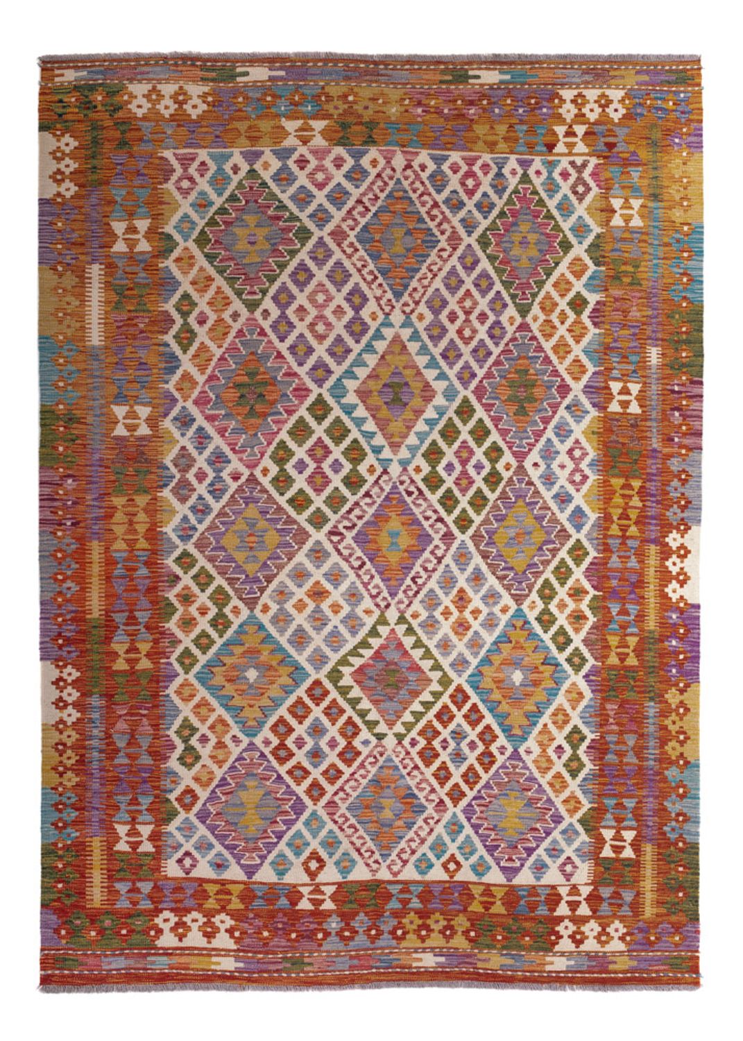 Kelim Carpet - Splash - 236 x 170 cm - flerfarvet