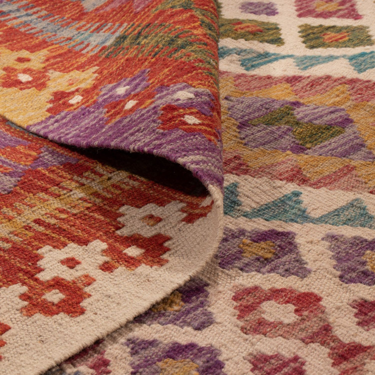 Kelim Carpet - Splash - 236 x 170 cm - flerfarvet