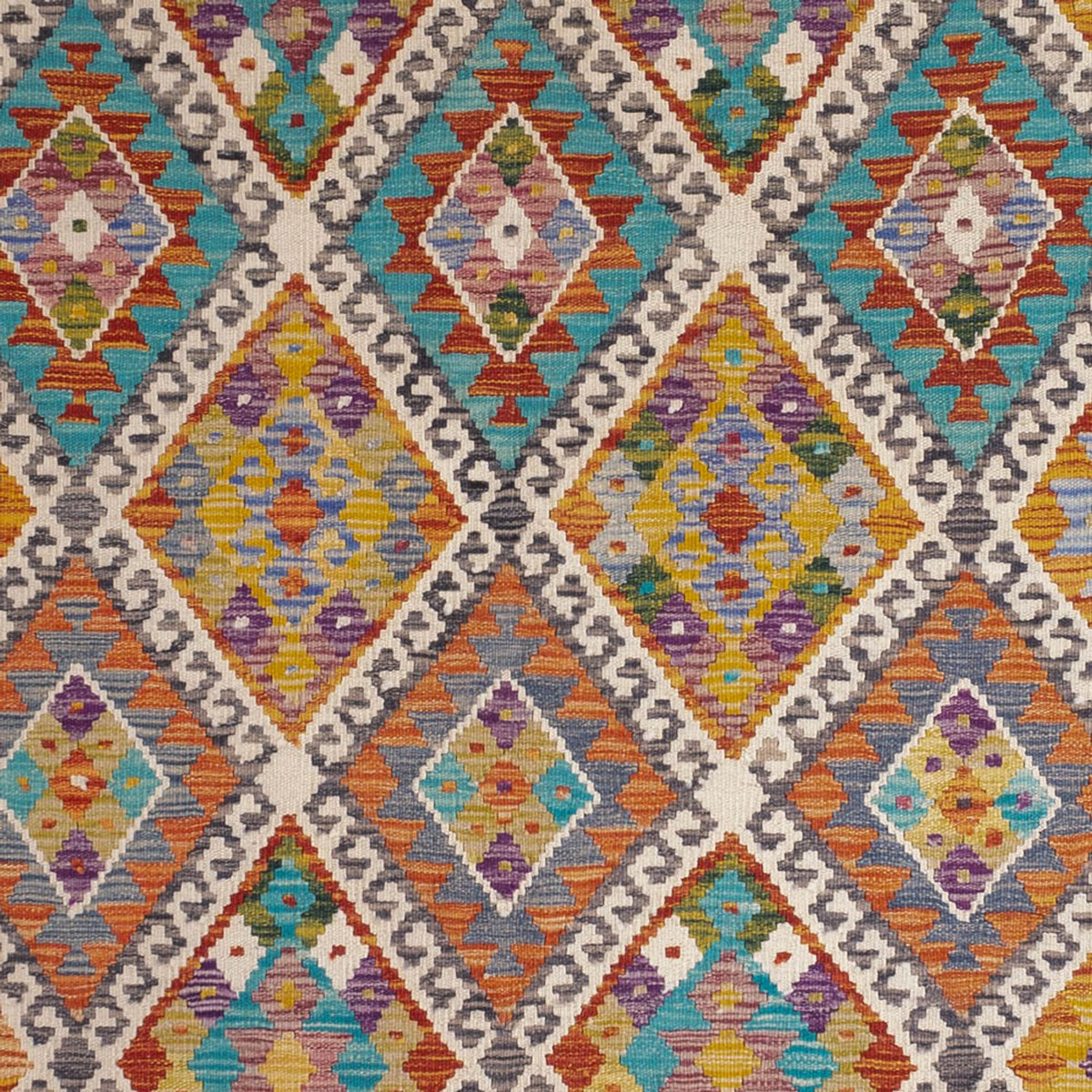 Kelim Carpet - Splash - 246 x 153 cm - flerfarvet