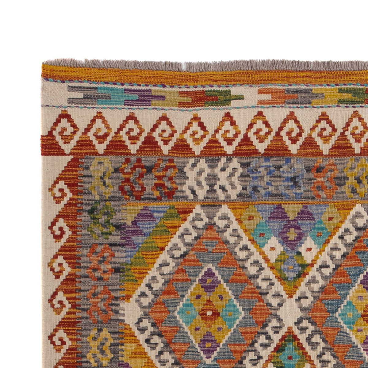 Kelim Carpet - Splash - 246 x 153 cm - flerfarvet