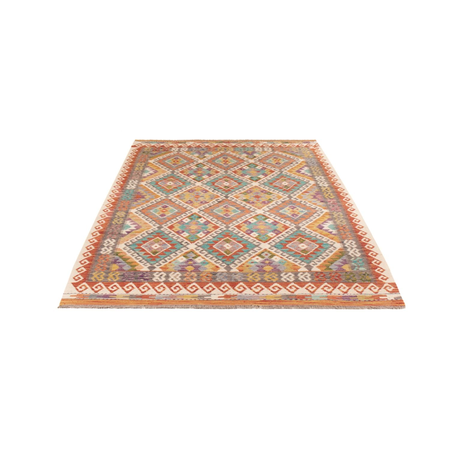 Kelim Carpet - Splash - 246 x 153 cm - flerfarvet