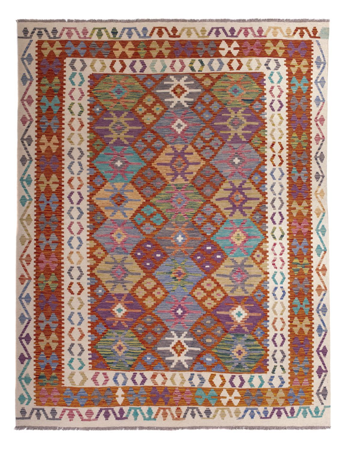 Kelim Carpet - Splash - 247 x 195 cm - flerfarvet