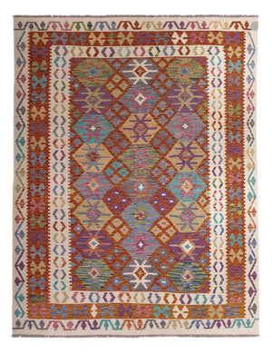 Kelim Carpet - Splash - 247 x 195 cm - flerfarvet