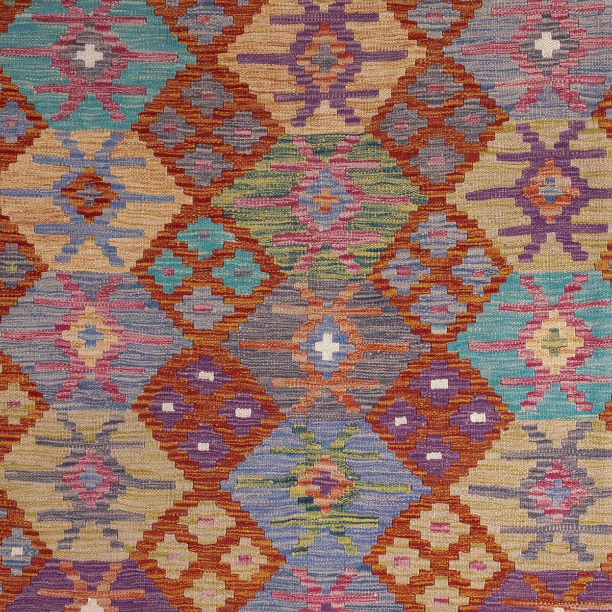 Kelim Carpet - Splash - 247 x 195 cm - flerfarvet