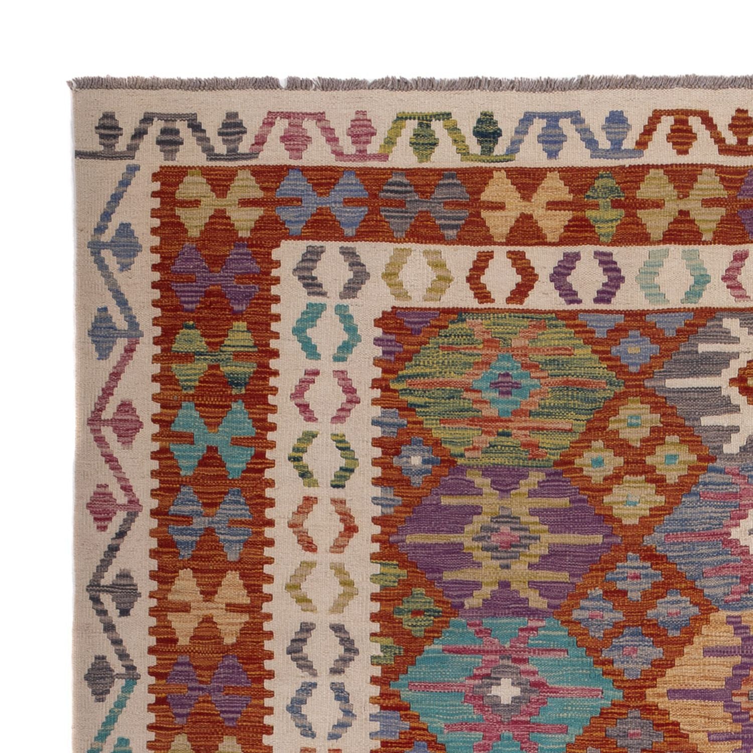 Kelim Carpet - Splash - 247 x 195 cm - flerfarvet