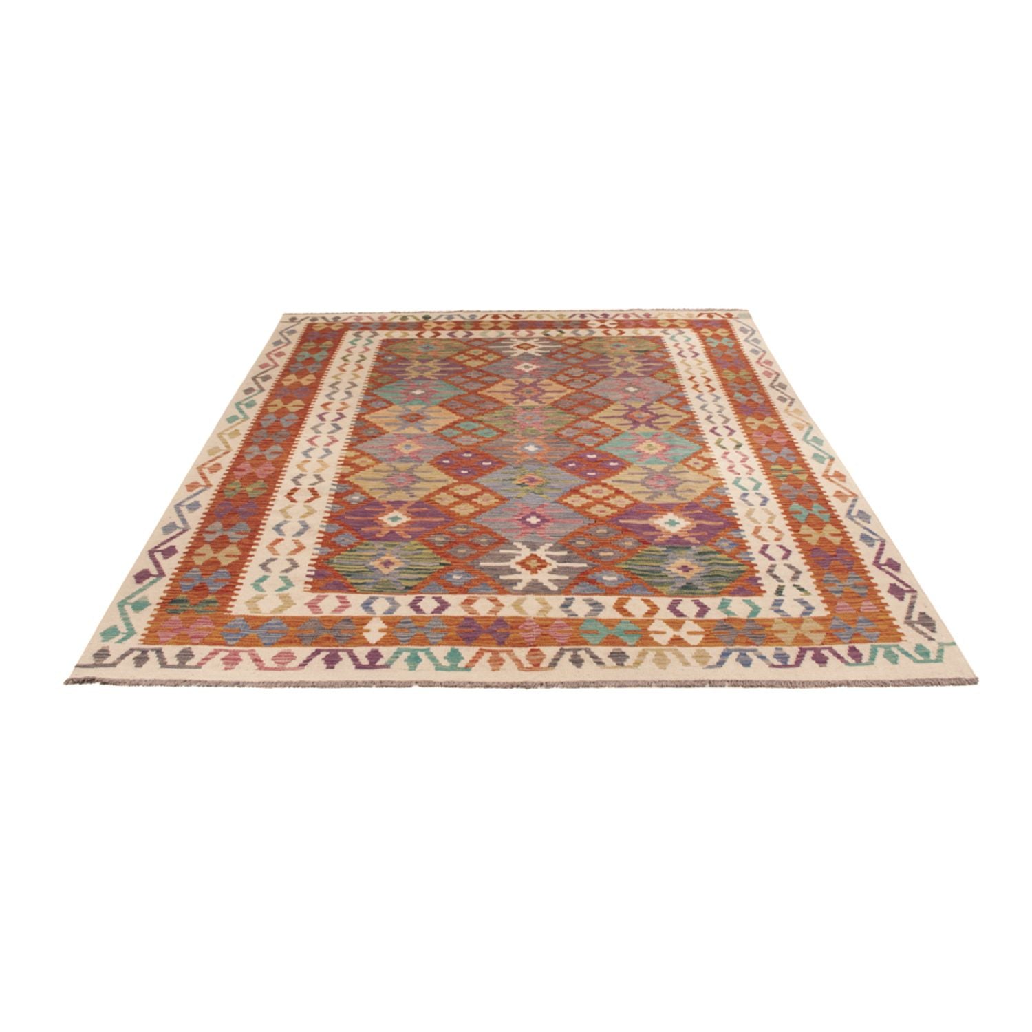 Kelim Carpet - Splash - 247 x 195 cm - flerfarvet