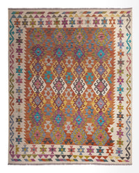 Kelim Carpet - Splash - 253 x 203 cm - flerfarvet