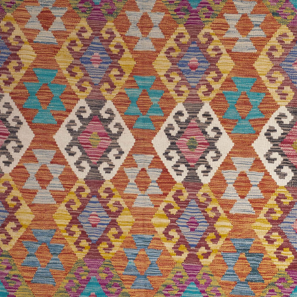 Kelim Carpet - Splash - 253 x 203 cm - flerfarvet