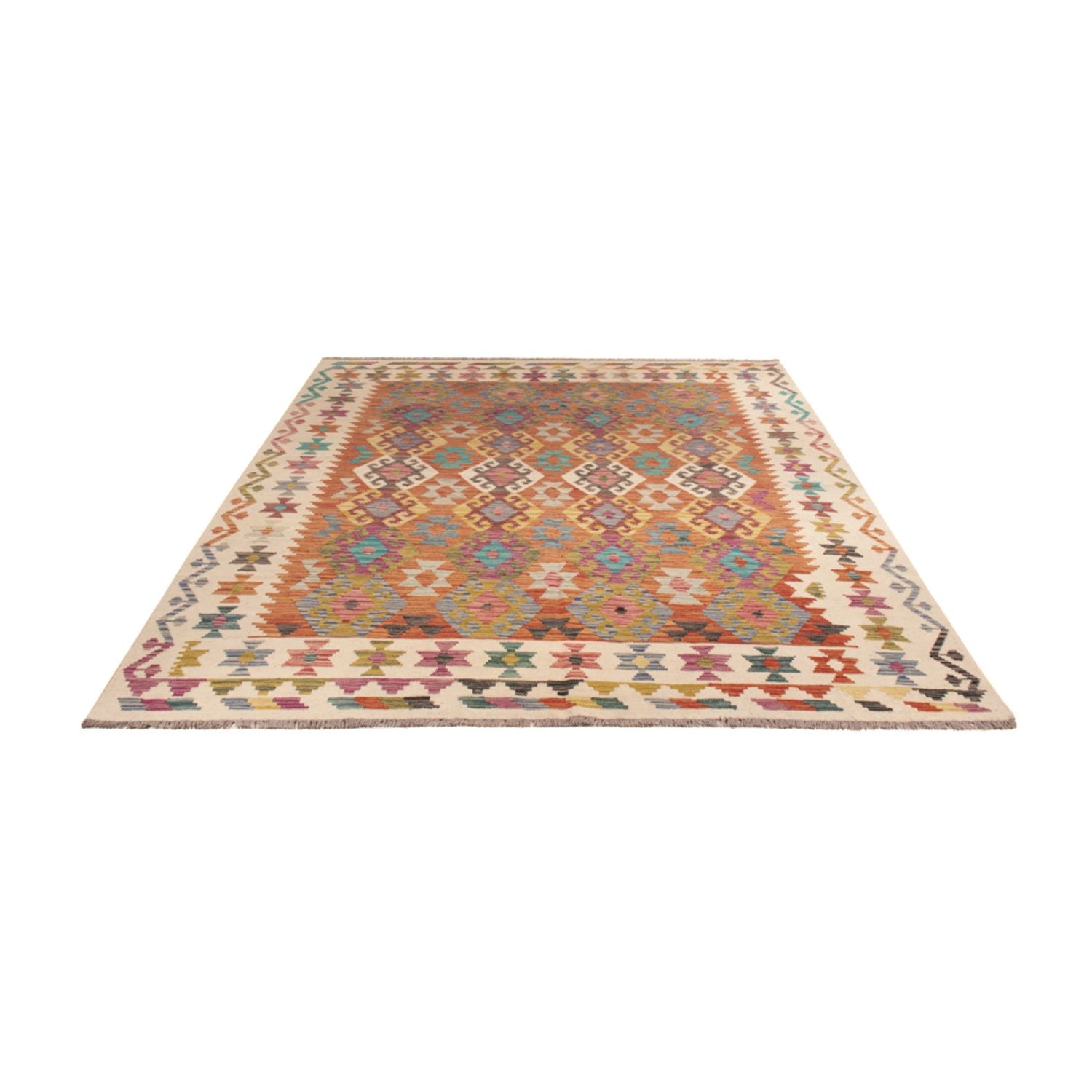 Kelim Carpet - Splash - 253 x 203 cm - flerfarvet