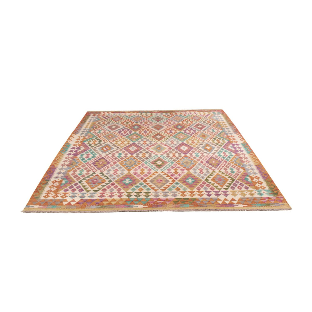 Kelim Carpet - Splash - 246 x 204 cm - flerfarvet