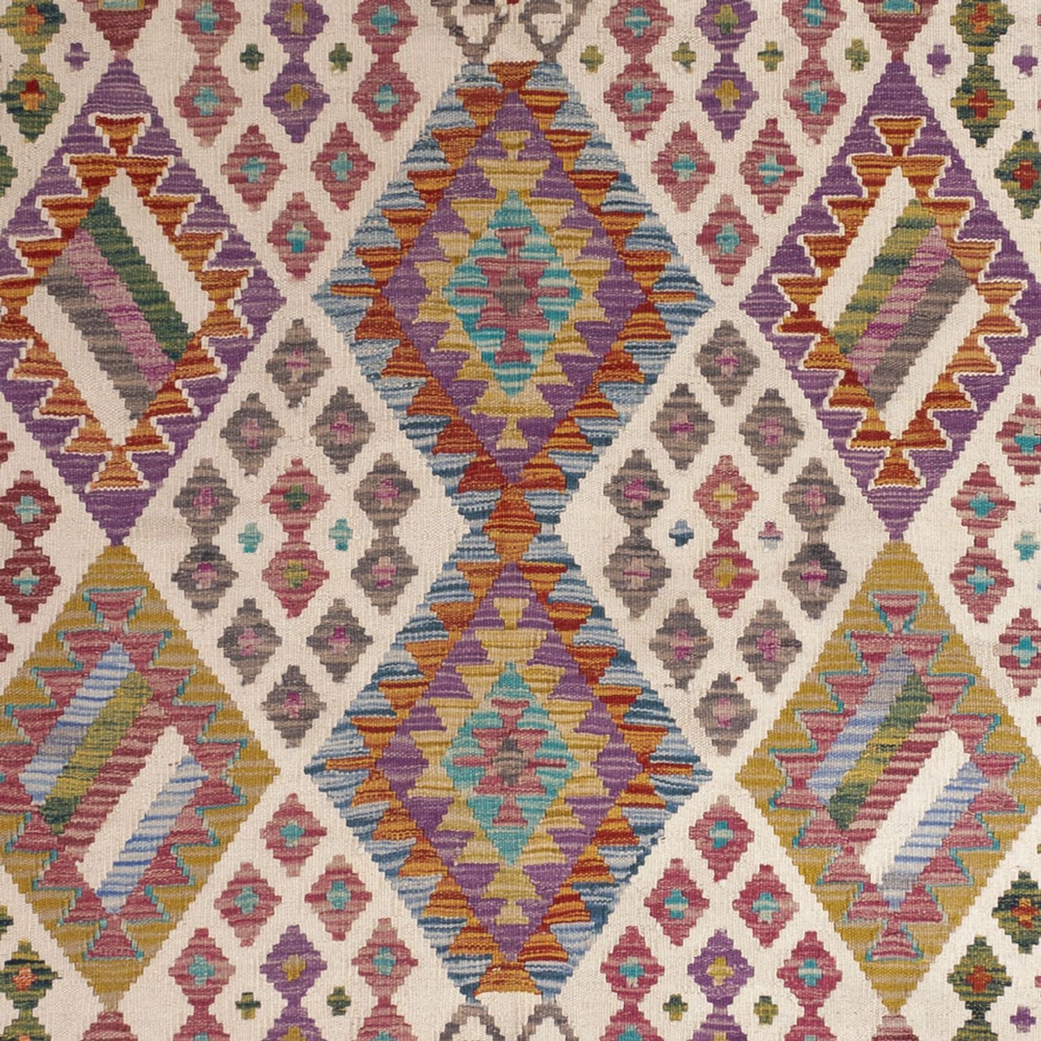 Kelim Carpet - Splash - 243 x 201 cm - flerfarvet