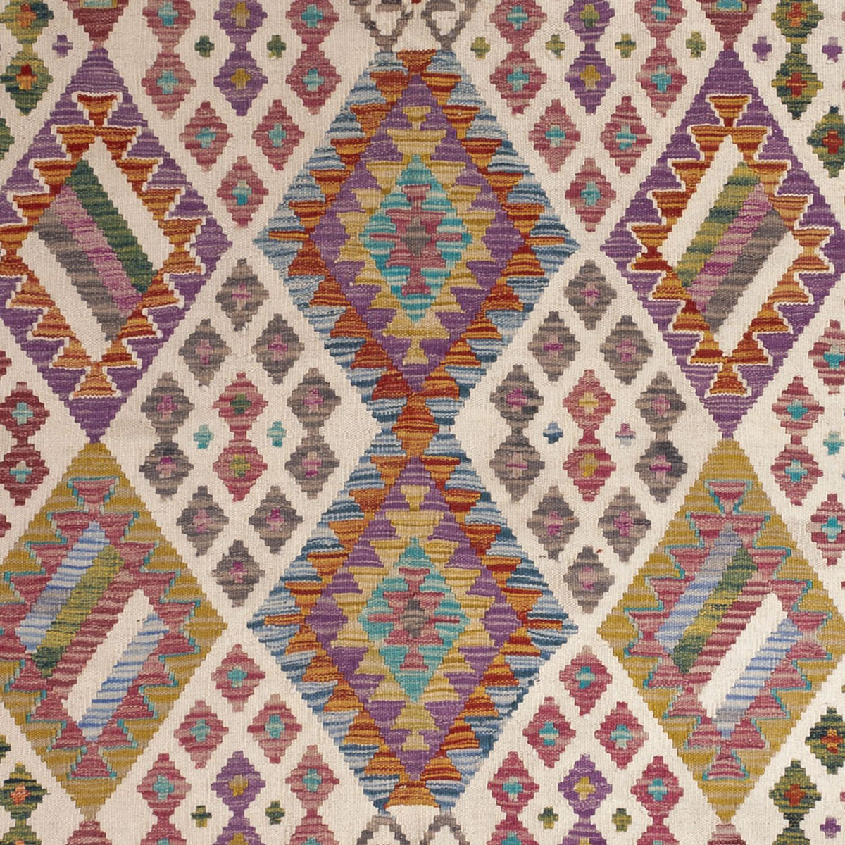 Kelim Carpet - Splash - 243 x 201 cm - flerfarvet