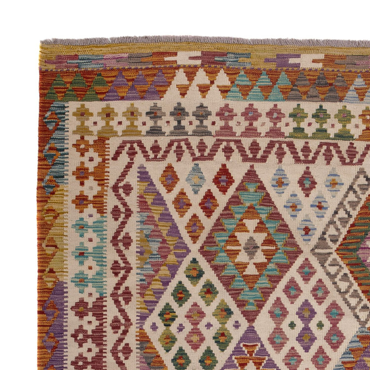 Kelim Carpet - Splash - 243 x 201 cm - flerfarvet