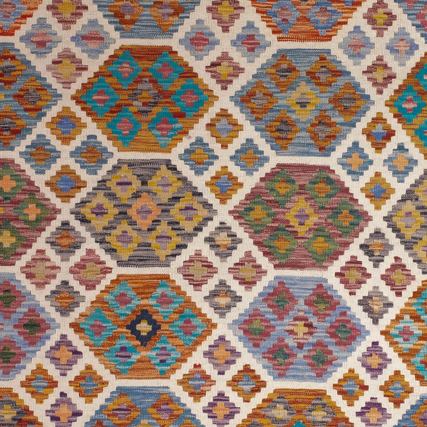 Kelim Carpet - Splash - 255 x 205 cm - flerfarvet