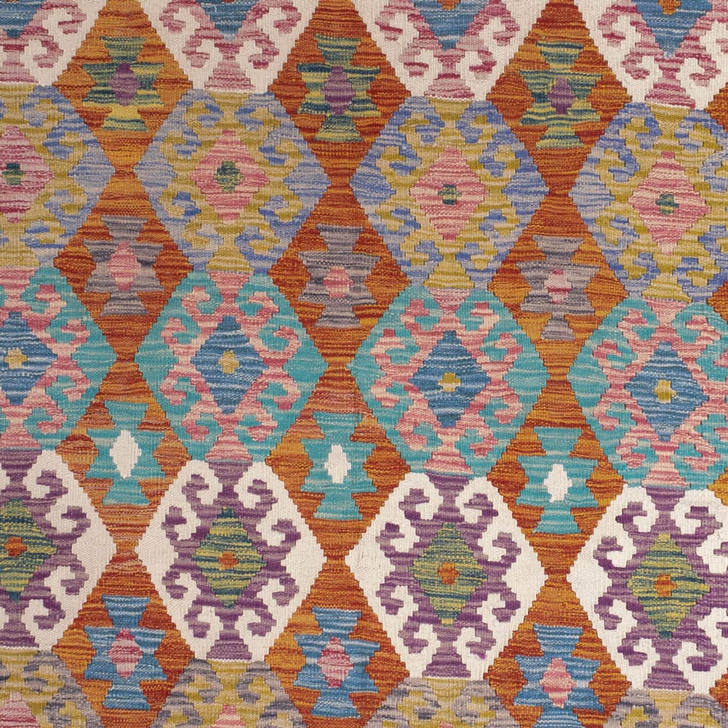 Kelim Carpet - Splash - 256 x 198 cm - flerfarvet