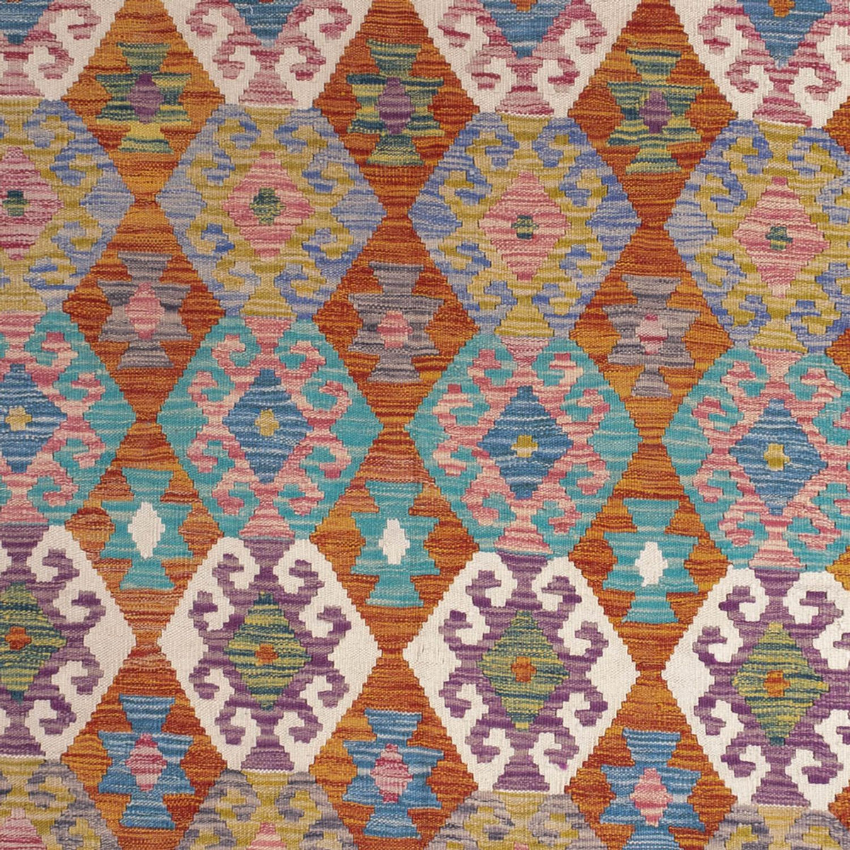 Kelim Carpet - Splash - 256 x 198 cm - flerfarvet