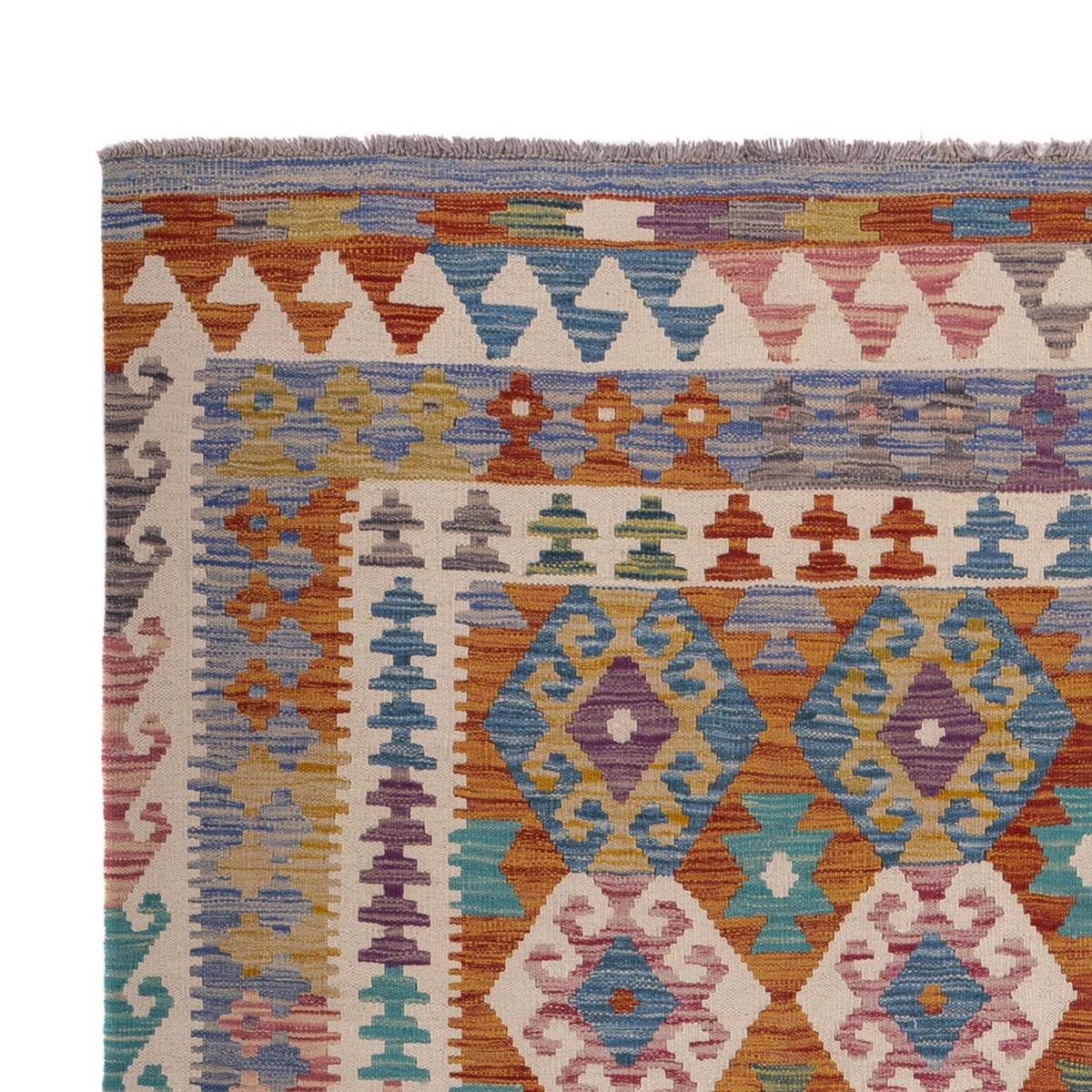 Kelim Carpet - Splash - 256 x 198 cm - flerfarvet