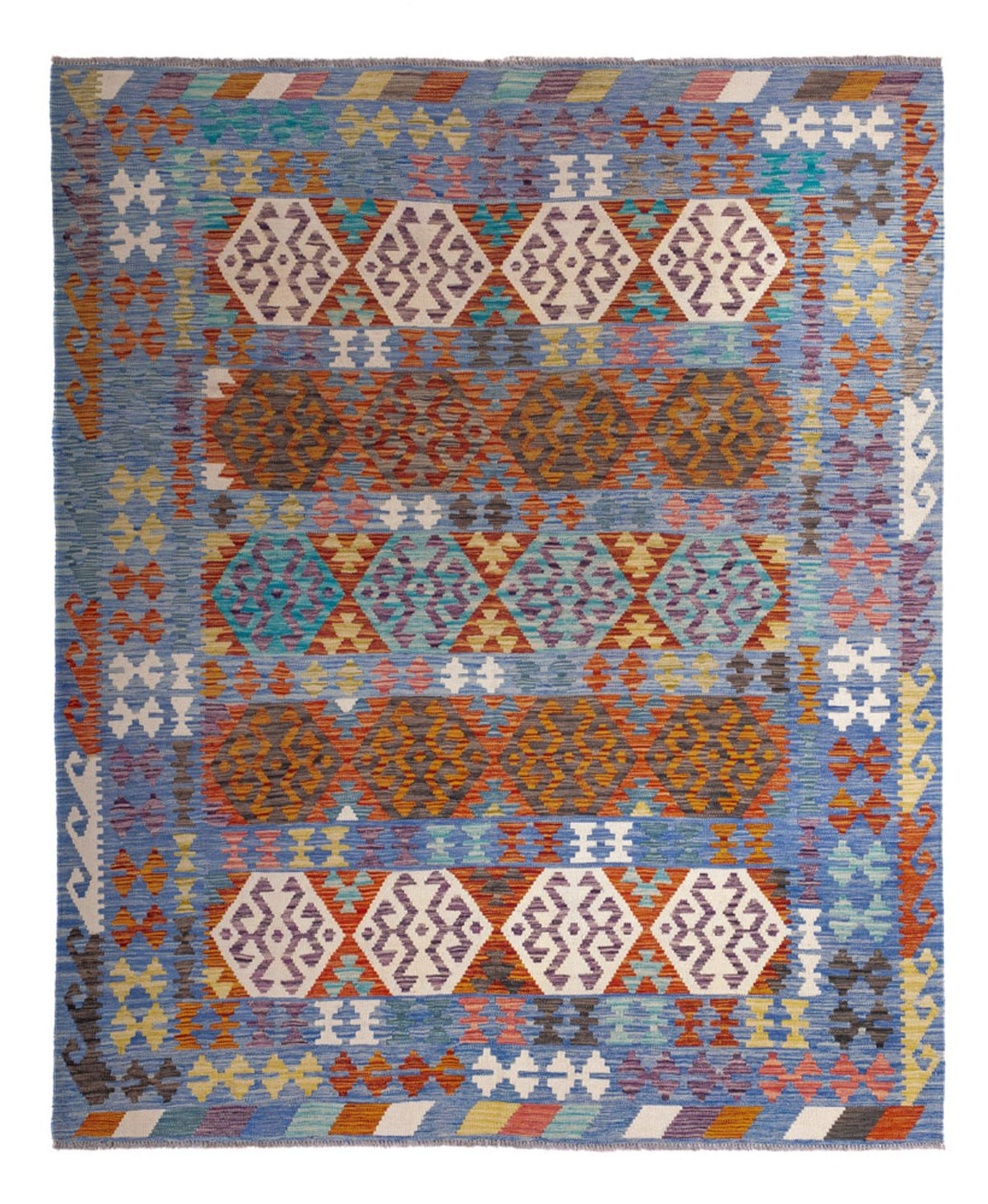 Kelim Carpet - Splash - 244 x 205 cm - flerfarvet