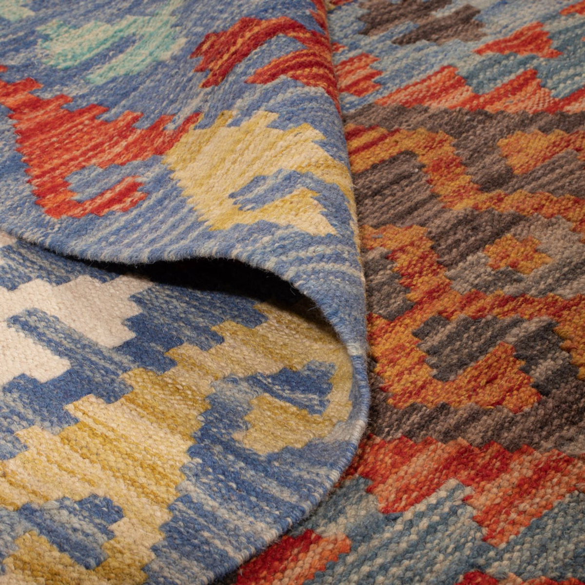 Kelim Carpet - Splash - 244 x 205 cm - flerfarvet