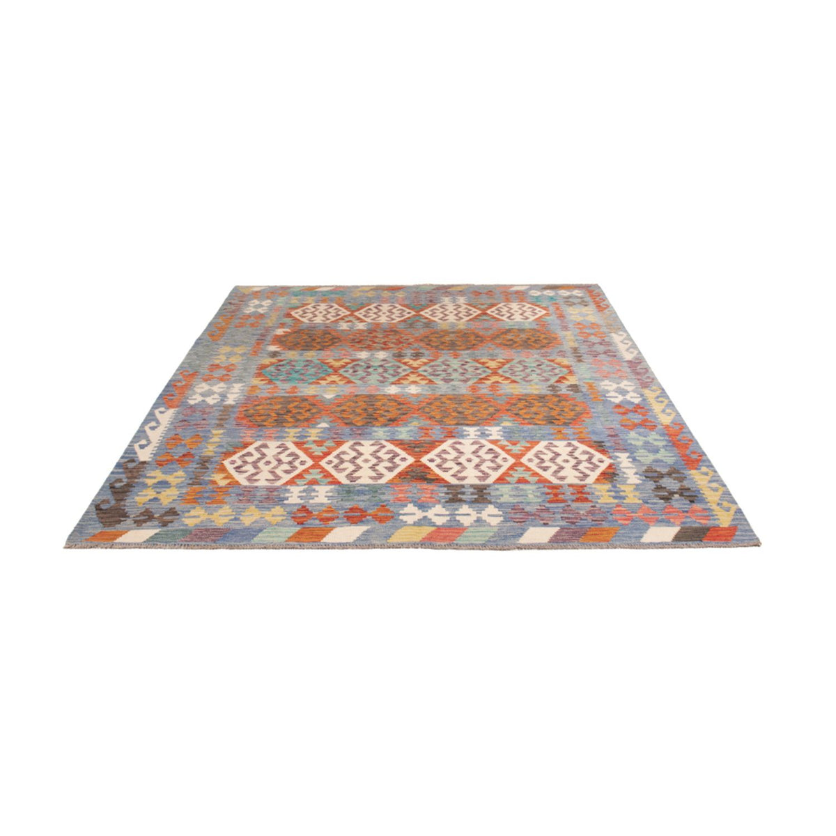 Kelim Carpet - Splash - 244 x 205 cm - flerfarvet