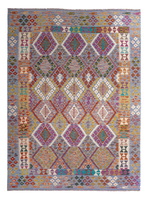 Kelim Carpet - Splash - 250 x 191 cm - flerfarvet