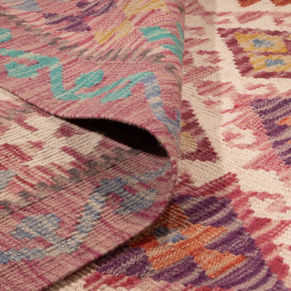 Kelim Carpet - Splash - 308 x 215 cm - flerfarvet