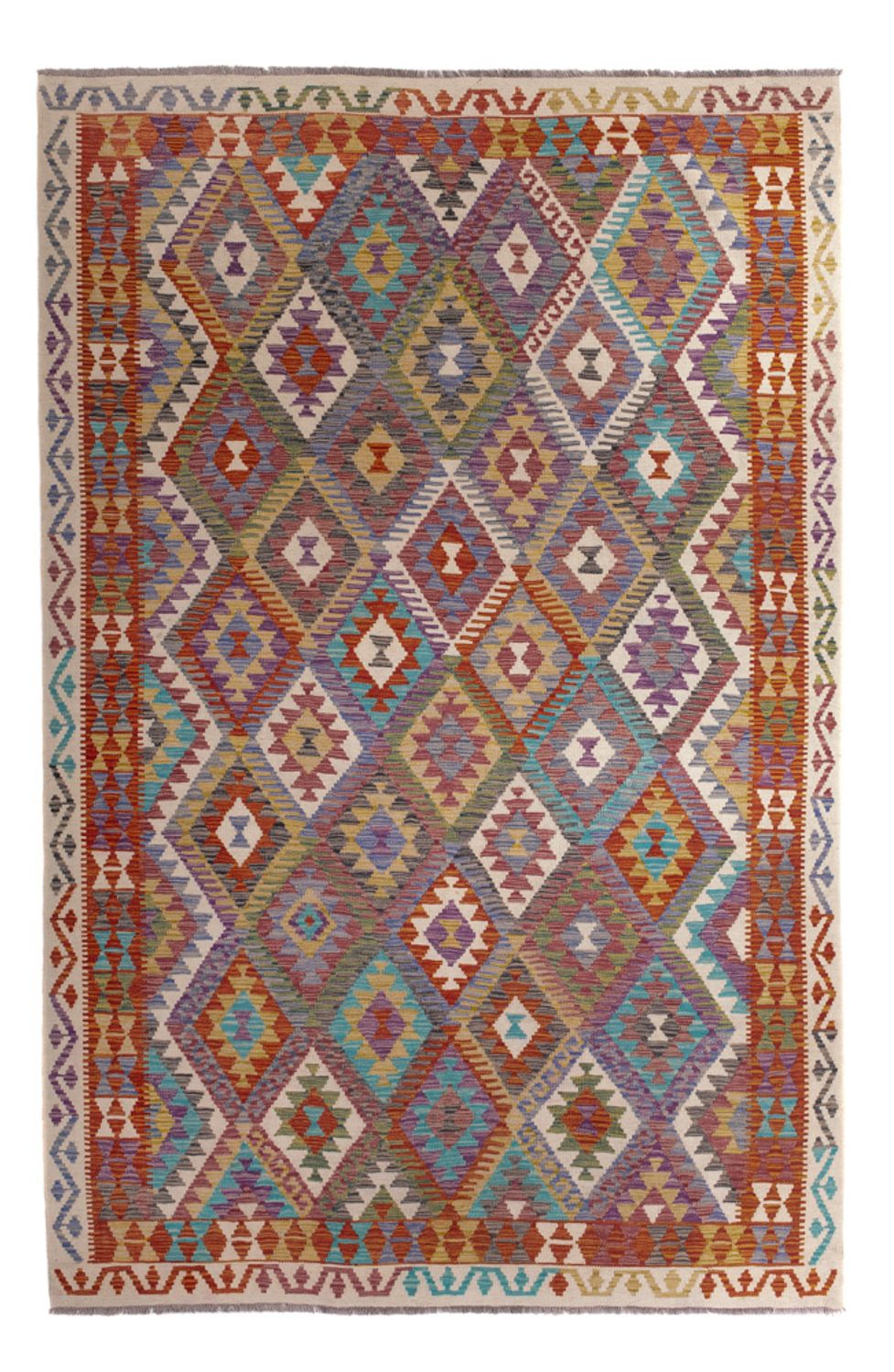 Kelim Carpet - Splash - 299 x 200 cm - flerfarvet