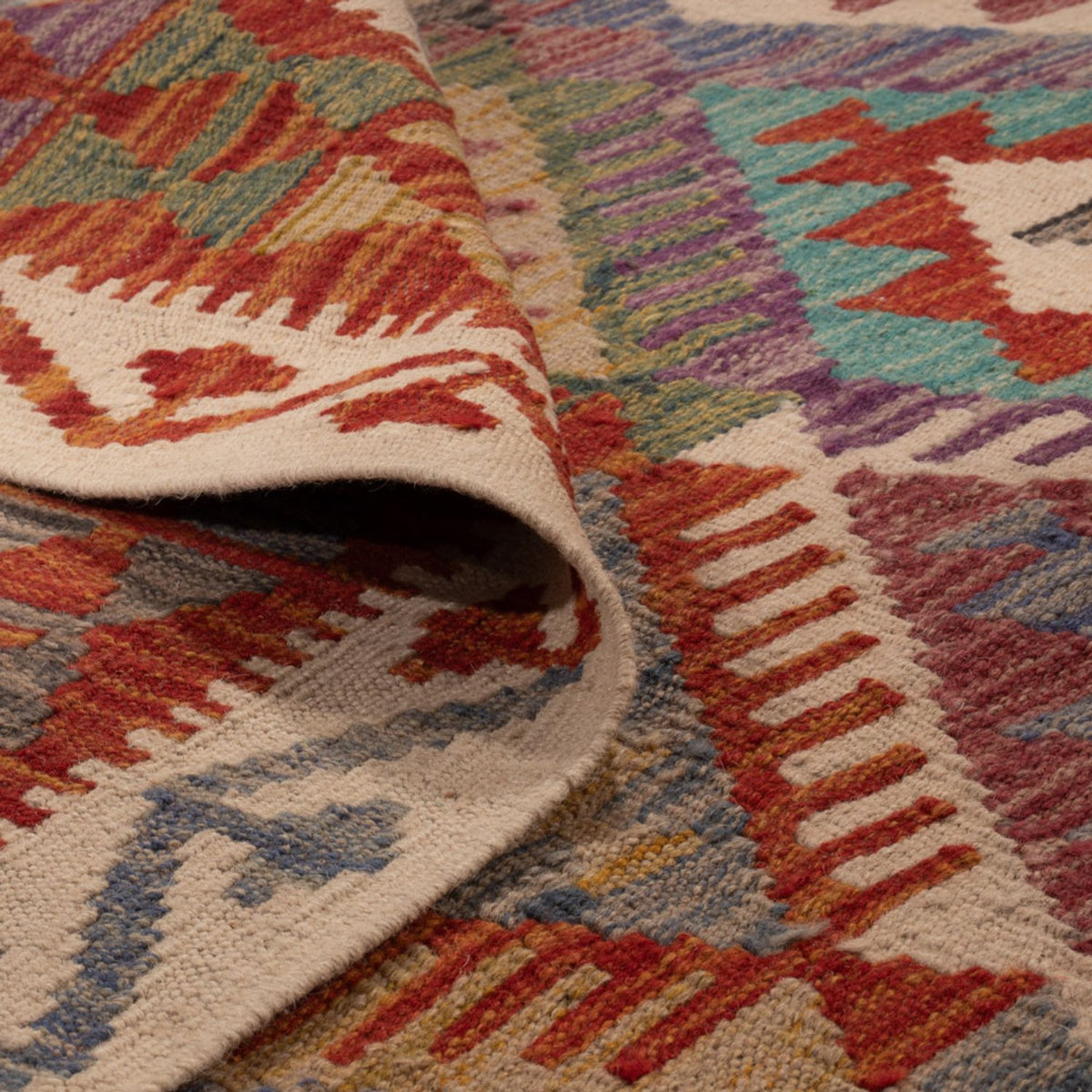 Kelim Carpet - Splash - 299 x 200 cm - flerfarvet