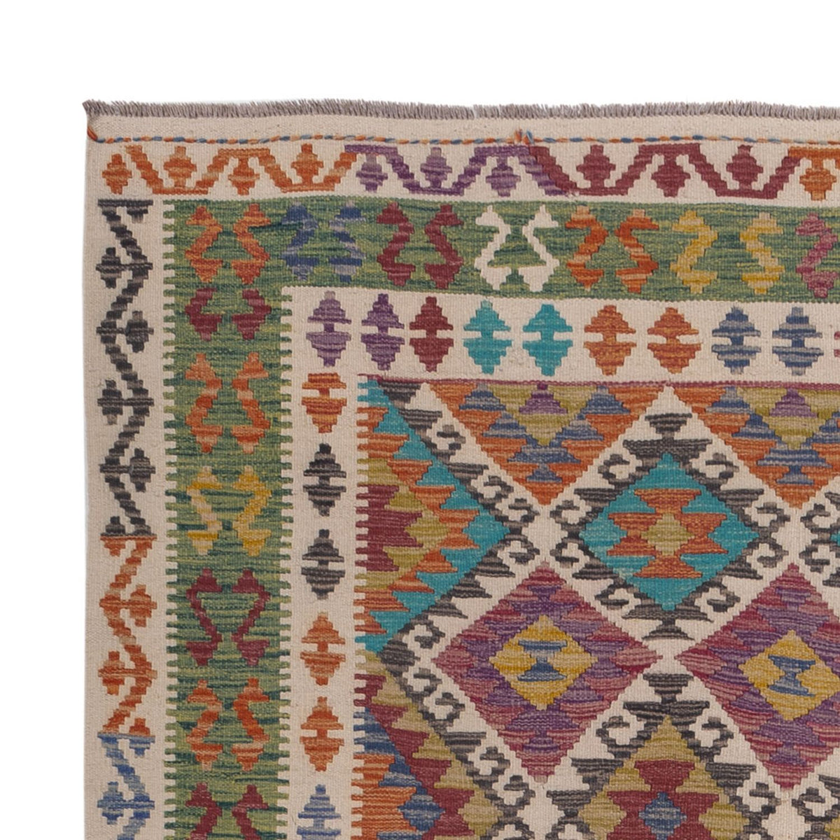 Kelim Carpet - Splash - 305 x 196 cm - flerfarvet