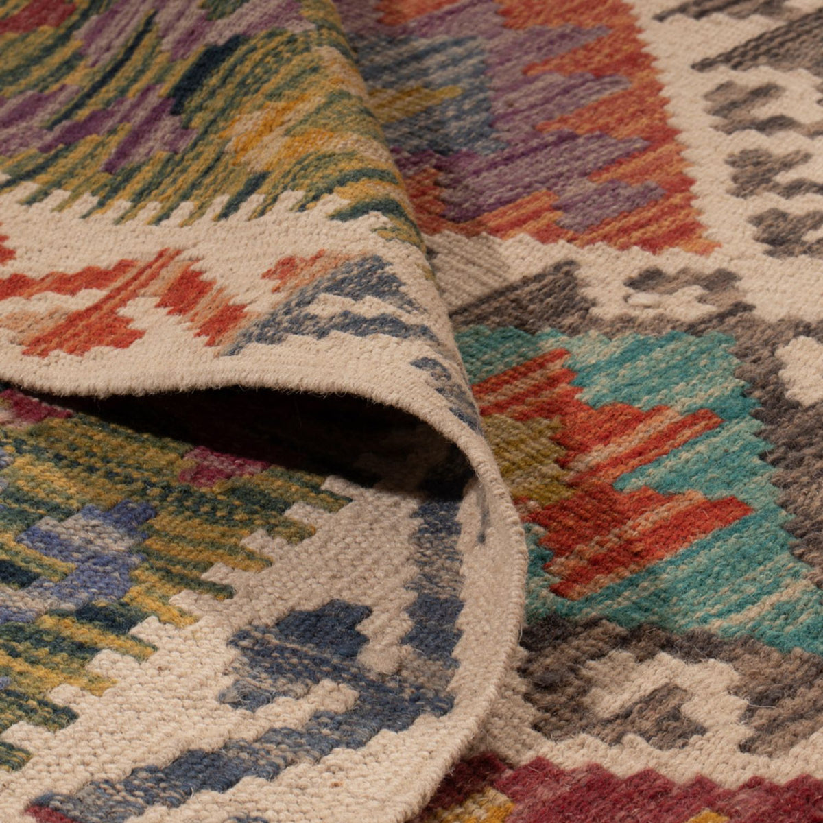 Kelim Carpet - Splash - 305 x 196 cm - flerfarvet