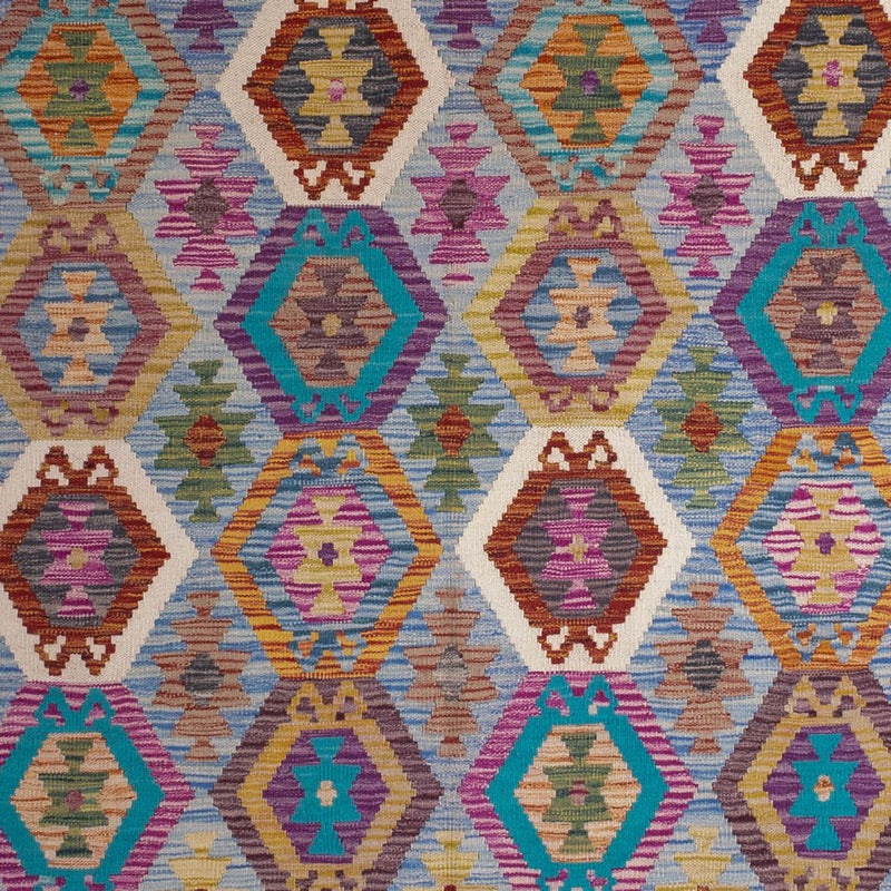 Kelim Carpet - Splash - 300 x 203 cm - flerfarvet