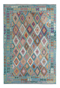 Kelim Carpet - Splash - 297 x 204 cm - flerfarvet