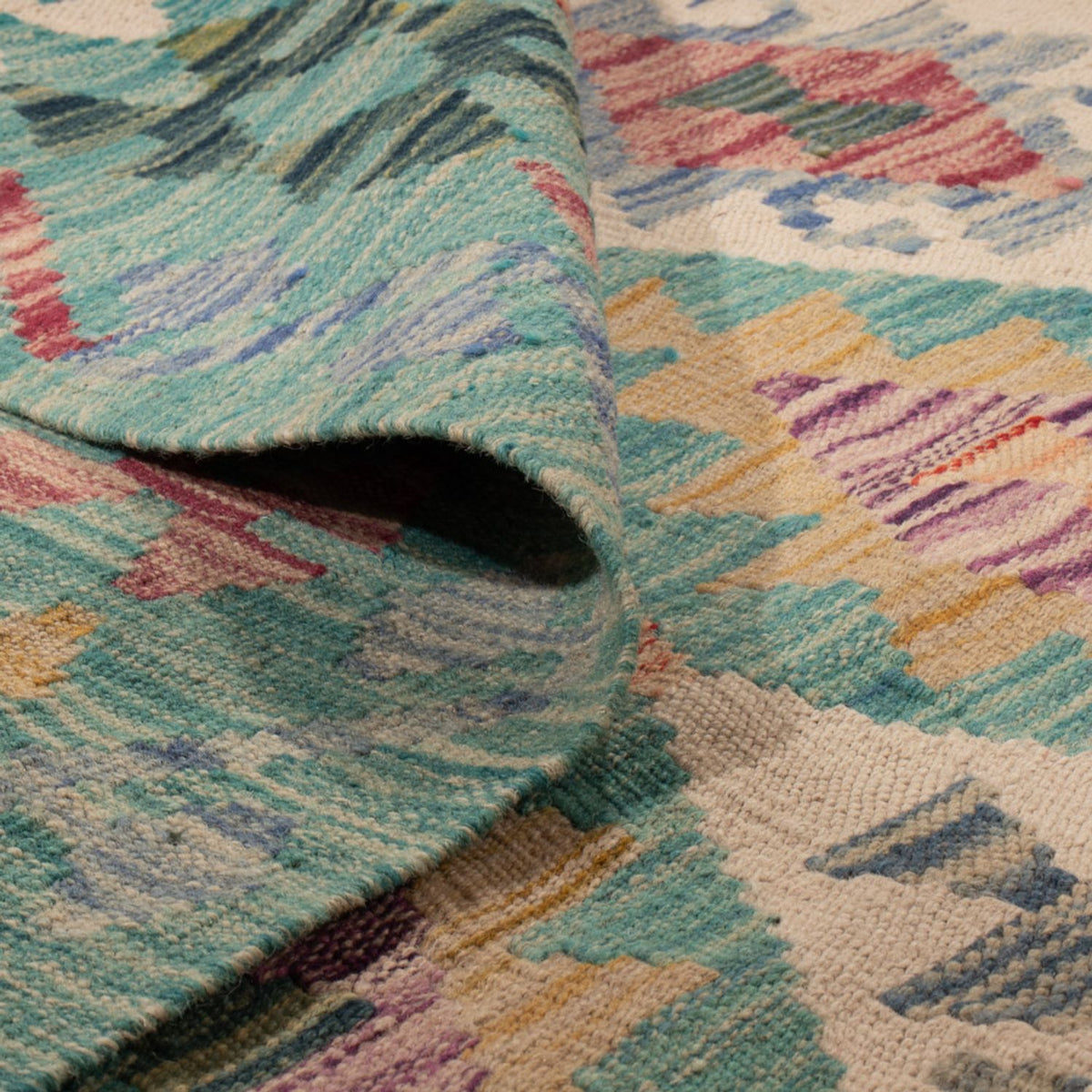 Kelim Carpet - Splash - 297 x 204 cm - flerfarvet