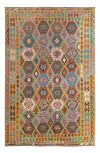 Kelim Carpet - Splash - 306 x 208 cm - flerfarvet