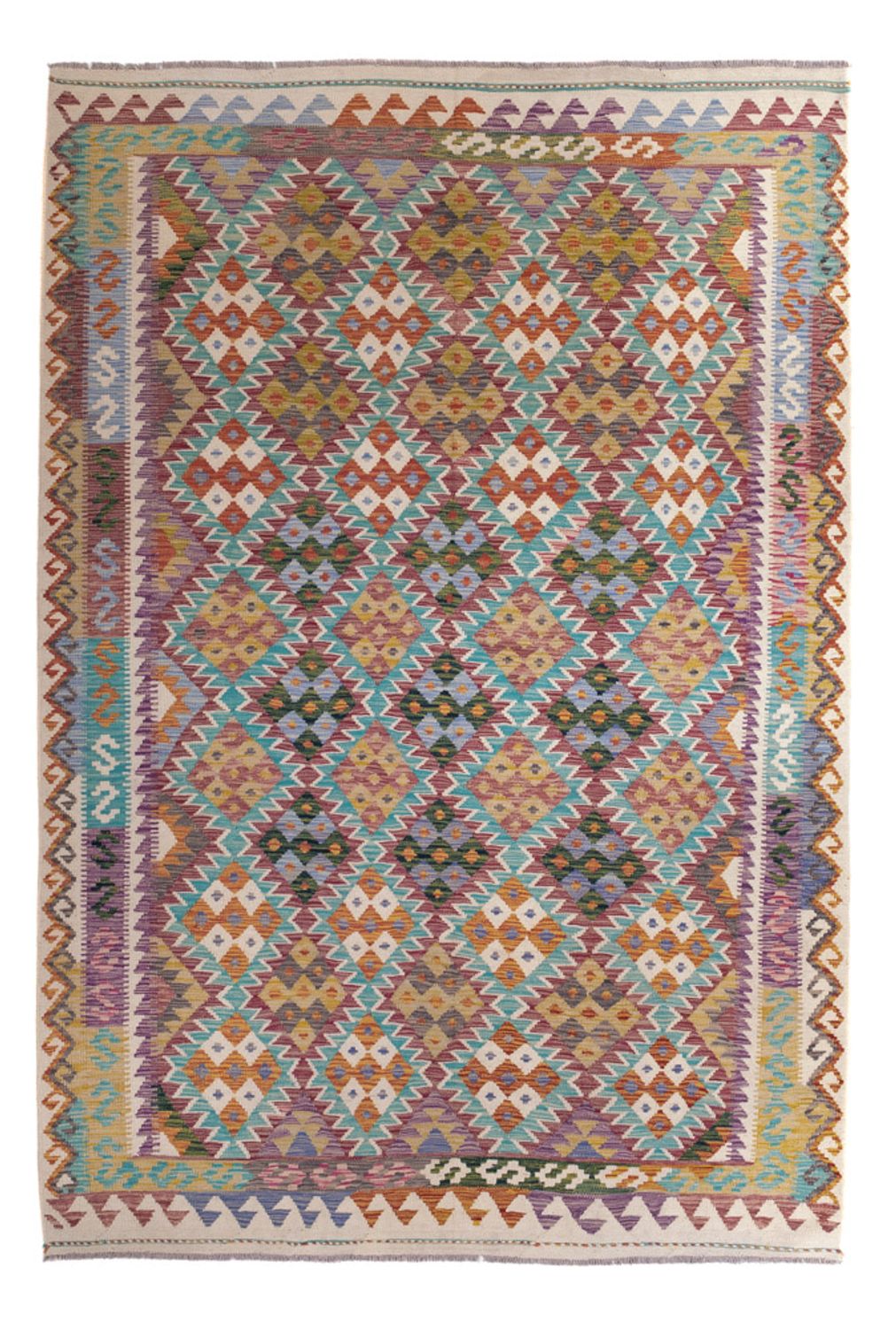 Kelim Carpet - Splash - 285 x 195 cm - flerfarvet