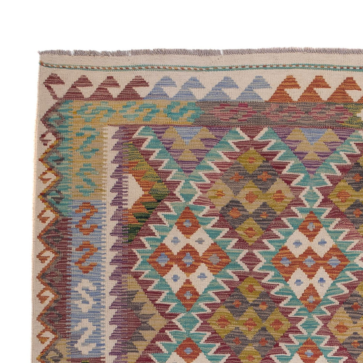 Kelim Carpet - Splash - 285 x 195 cm - flerfarvet