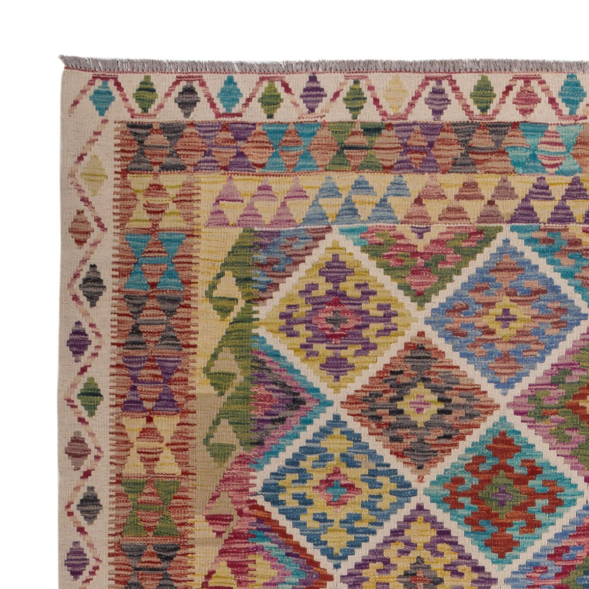 Kelim Carpet - Splash - 285 x 206 cm - flerfarvet