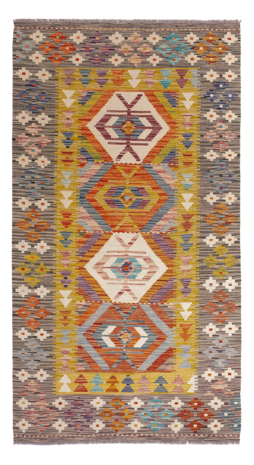 Løber Kelim Carpet - Splash - 192 x 101 cm - flerfarvet